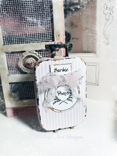 Vintage Barbie No.4:2 Luggage Suitcase Dollhouse Miniature Handmade image 7