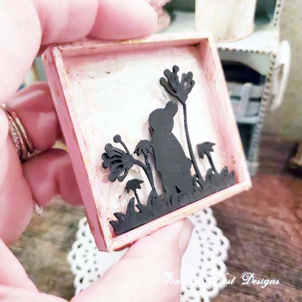 Easter Silhouette No.9 Dollhouse Miniature Handmade image 2