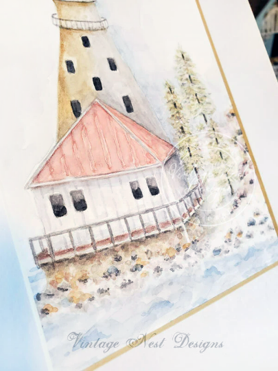 Lighthouse No.1 Original Watercolor Painting. image 2