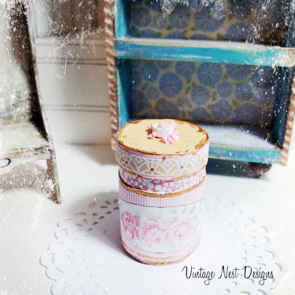 Hat Band Box No.113 Dollhouse Miniature Handmade image 1
