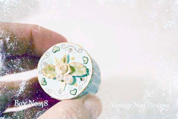 Hat Band Box Blue No.48 Dollhouse Miniature Handmade image 8