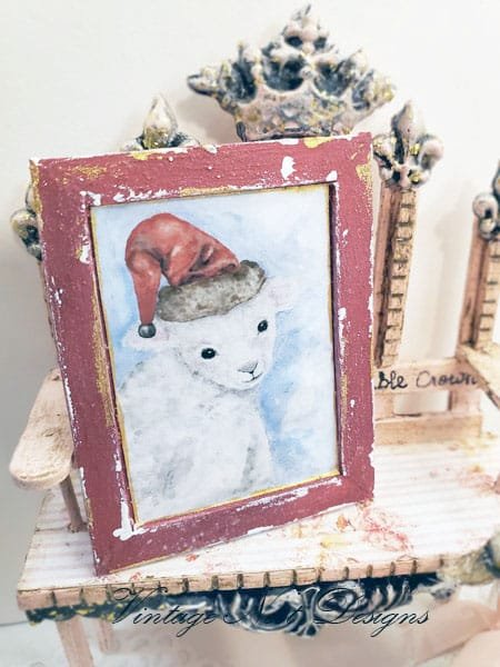 Christmas Lamb No.1:2 Dollhouse Miniature Handmade image 3