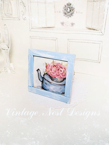 Tea Kettle No.2 Dollhouse Miniature Handmade Original Painting image 6