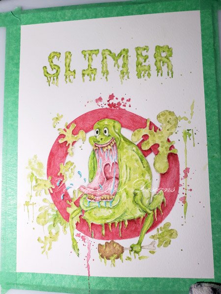 Slimer No.1 Digital Prints Watercolor Painting image 3