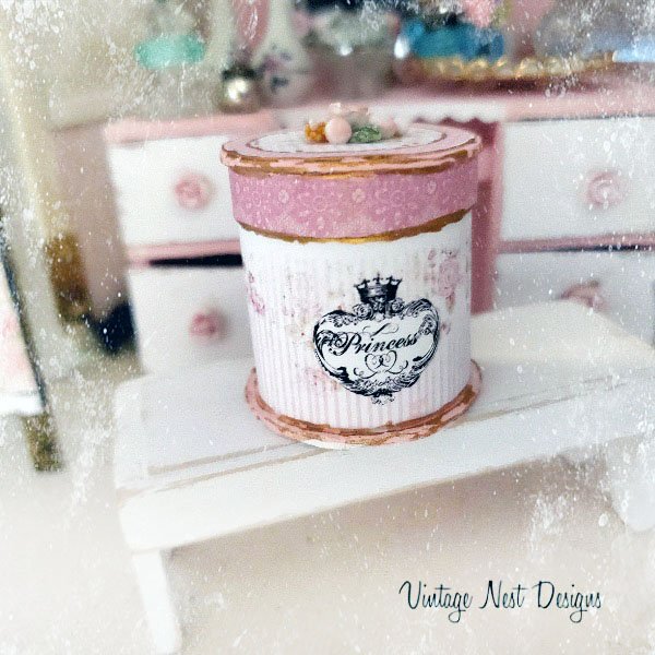 Hat Band Box No.91 Dollhouse Miniature Handmade image 7