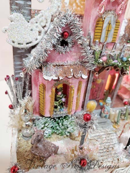Putz Glitter Holiday House Victorian Mansion No.2 Handmade Miniature image 3