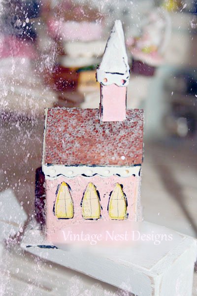 Pink Putz Church No.1 Handmade Miniature image 2