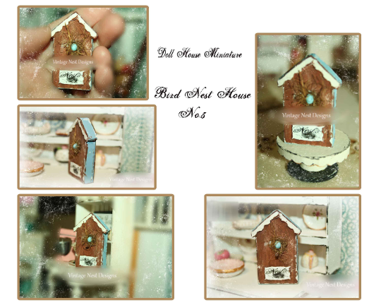 Bird Nest House No.5 Handmade Dollhouse Miniature image 0