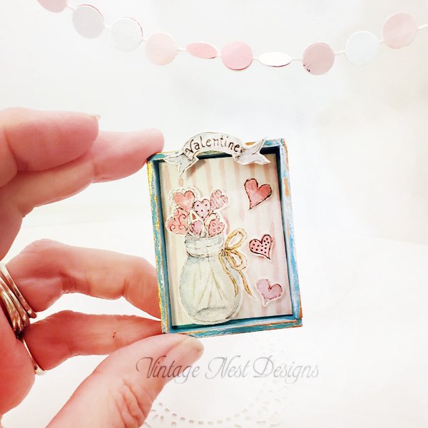 Valentine Heart No.4 Dollhouse Miniature Handmade image 2