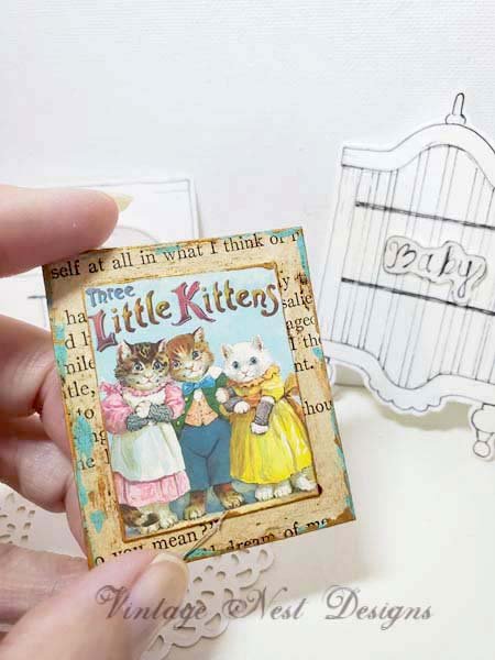 Three Little Kittens No.1:3 Dollhouse Miniature Handmade image 2