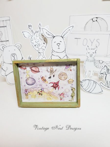 Sun Moon Stars Rocket Ship No.1:1 Dollhouse Miniature Handmade image 4