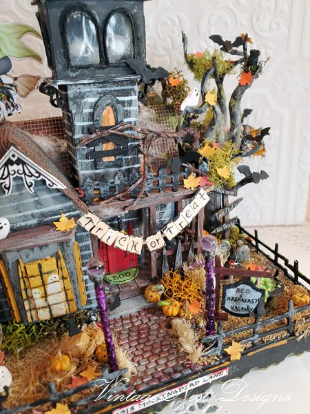 Haunted Halloween Mansion No.2 Dollhouse Miniature Handmade image 2