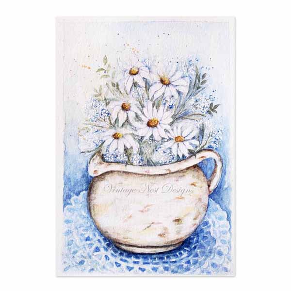 Daisies No.1 Original Watercolor Painting image 3