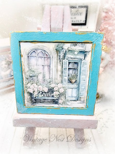 Window Scene No.1 Dollhouse Miniature Handmade Wooden Framed Art image 0
