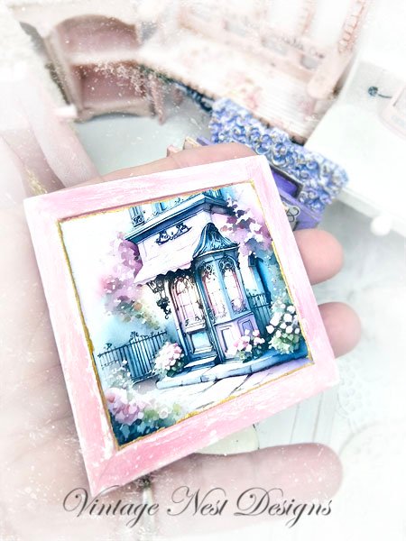 City Life No.5:1:1 Dollhouse Miniature Handmade Wooden Framed Art image 4