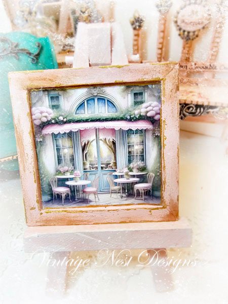 City Life No.5:1:12 Dollhouse Miniature Handmade Wooden Framed Art image 0