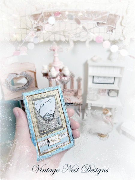 Bird Nest Tree No.2:2 Dollhouse Miniature Handmade Wooden Framed Art image 4