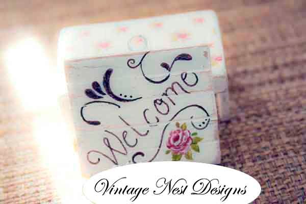 Welcome Sign No.1:1 Dollhouse Miniature Handmade image 0