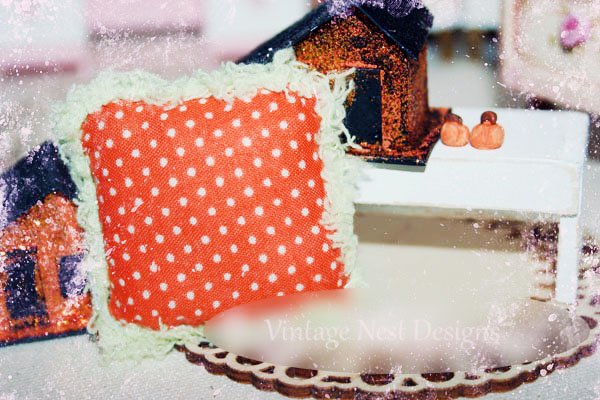 Fall Halloween Pillows No.1 Dollhouse Miniature Handmade image 5