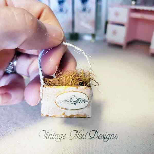 Bird Nest Basket No.2 Dollhouse Miniature Handmade image 1