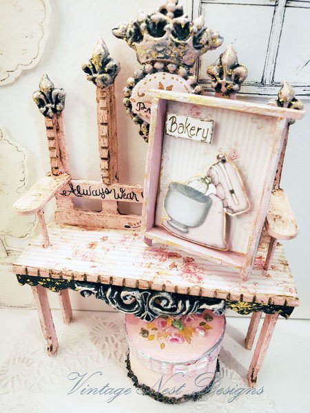 Bakery Pink Mixer Shelf No.3 Dollhouse Miniature Handmade image 2