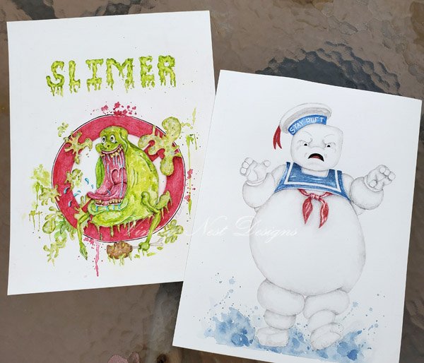 Slimer No.1 Digital Prints Watercolor Painting image 4