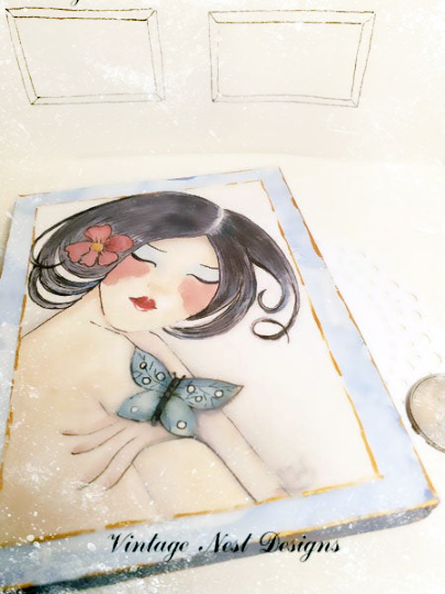 Asian Woman No.1:1 Miniature Handmade Framed Art image 2