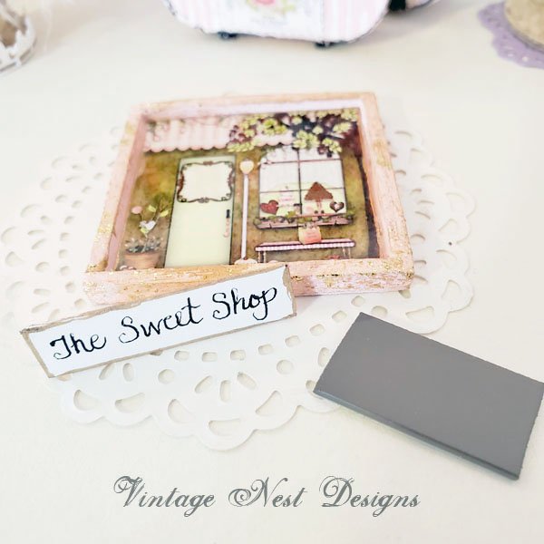 The Sweet Shop No.1:2 Dollhouse Miniature Handmade Wooden Framed Art image 5
