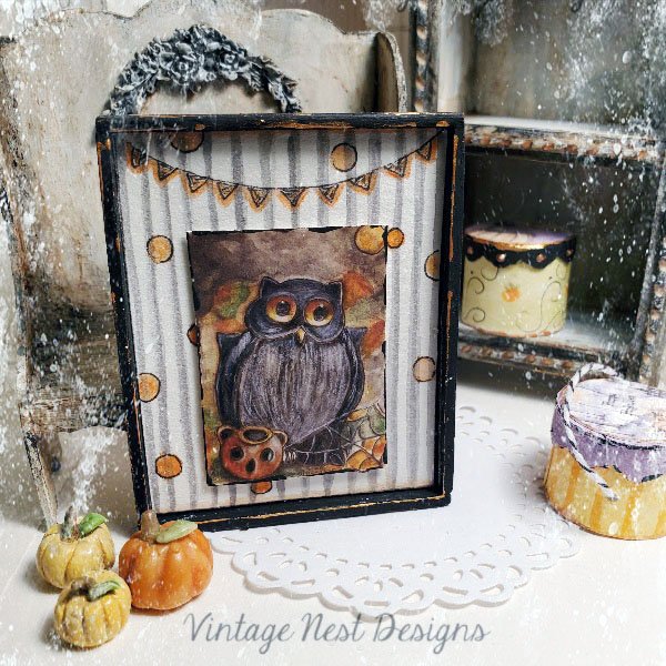 Halloween Owl No.4:2 Dollhouse Miniature Handmade image 2