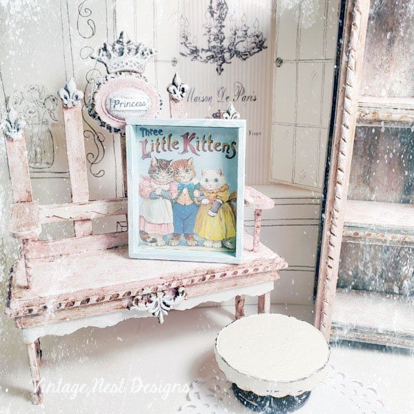 Three Little Kittens No.1:2 Dollhouse Miniature Handmade image 1
