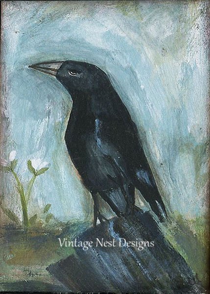 Old Crow No.1 Digital Prints Acrylic Painting image 0