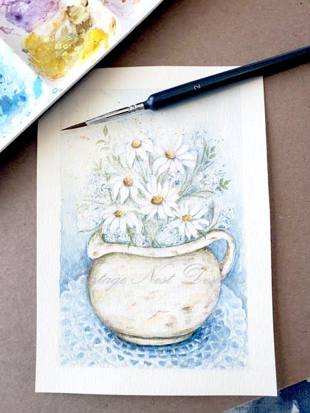 Daisies No.1 Original Watercolor Painting image 6
