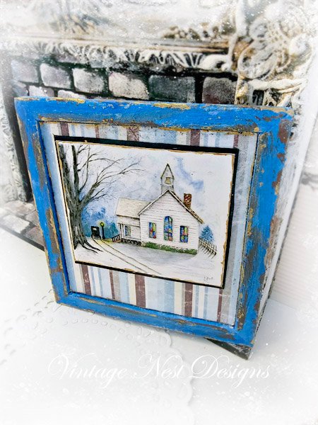 Sunday Arrival No.1:3 Dollhouse Miniature Handmade Wooden Framed Art image 3