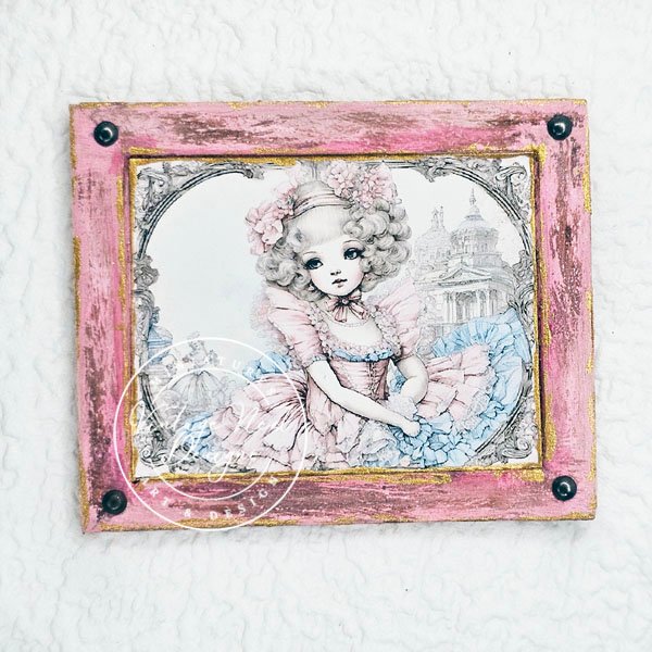 Young Marie No.1:1 Dollhouse Miniature Handmade Framed Art image 1