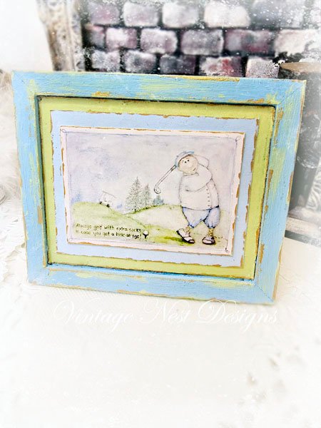 Always Golf No.1:1 Dollhouse Miniature Handmade Wooden Framed Art image 0