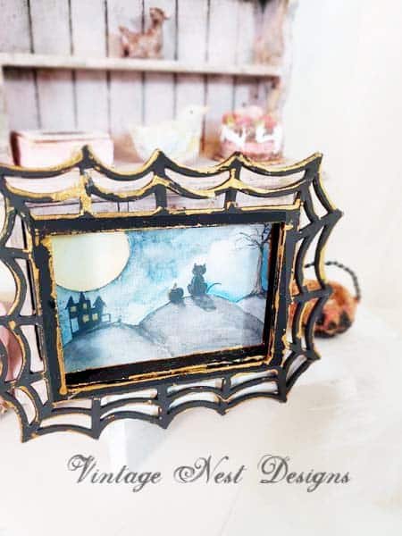 Cat & the Moon No.1:3 Dollhouse Miniature Handmade image 5
