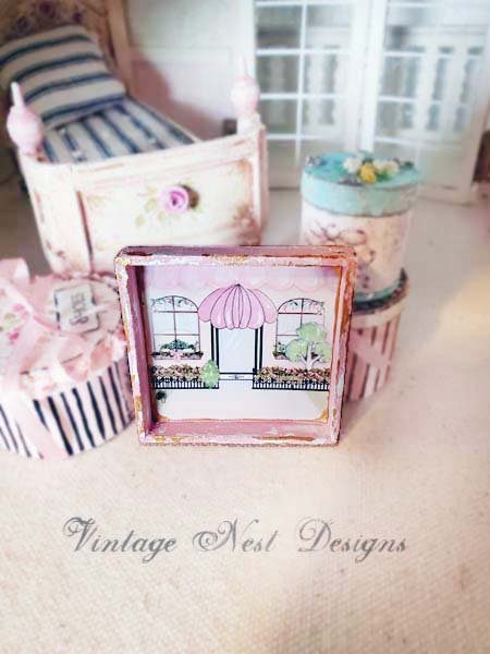 Store Front No.6:3 Dollhouse Miniature Handmade Wooden Framed Art image 5