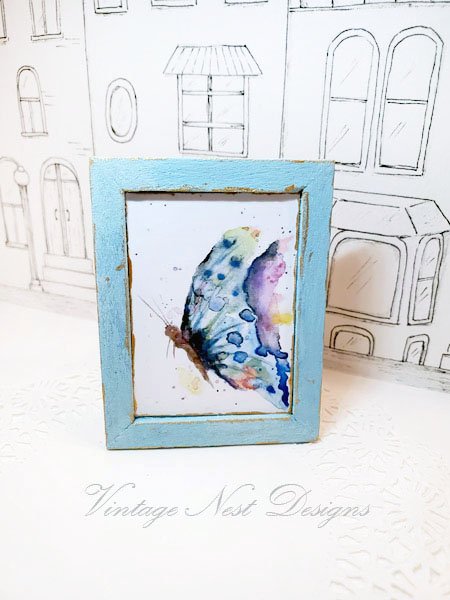 Butterfly No.1:1 Dollhouse Miniature Handmade Wooden Framed Art image 5