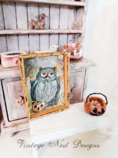 Halloween Owl No.4:3 Dollhouse Miniature Handmade image 6