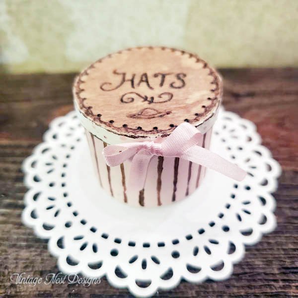 Hat Band Box No.101 Dollhouse Miniature Handmade image 0