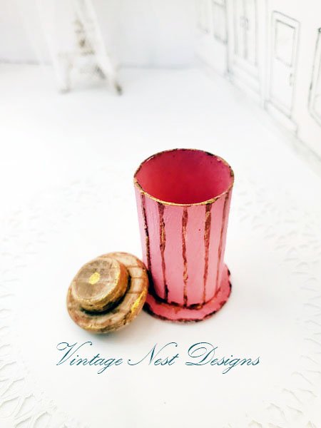 Hat Band Box No.143 Dollhouse Miniature Handmade for Dolls image 0