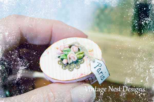 Hat-Band Box No.44 Dollhouse Miniature Handmade for Dolls image 7