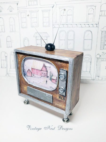 Retro TV No.1 Dollhouse Miniature Handmade image 4