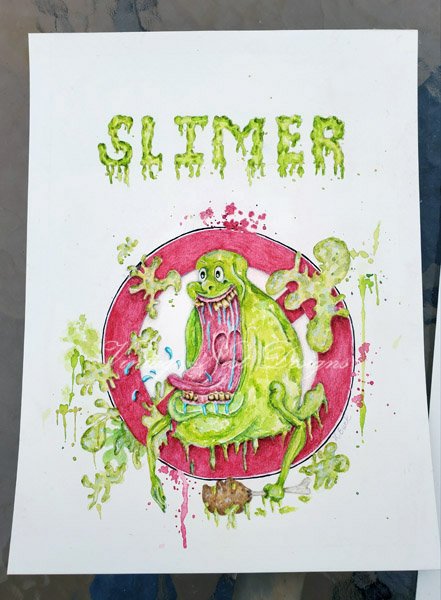 Slimer No.1 Digital Prints Watercolor Painting image 2