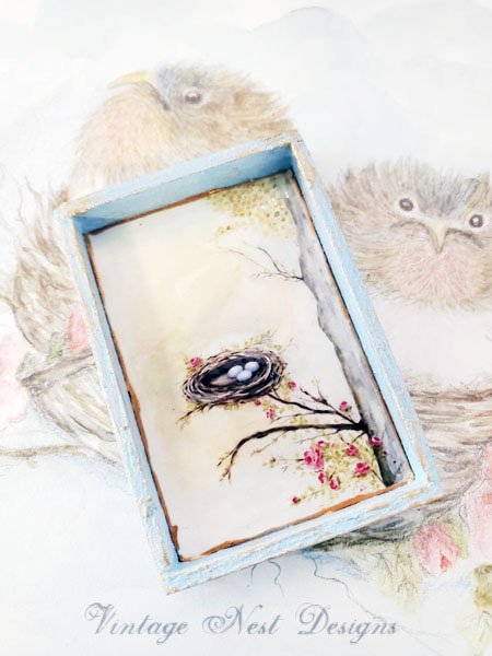 Bird Nest Roses Tree No.1:1 Dollhouse Miniature Handmade image 2