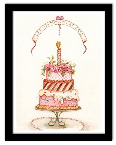 Cake No.8 Digital Prints Watercolor Painting image 2