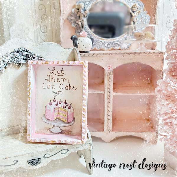 Let Them Eat Cake No.2:2 Dollhouse Miniature Handmade image 2
