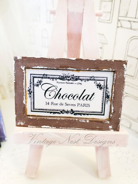 Chocolate Sign No.2:1 Dollhouse Miniature Handmade Wooden Framed Art image 6