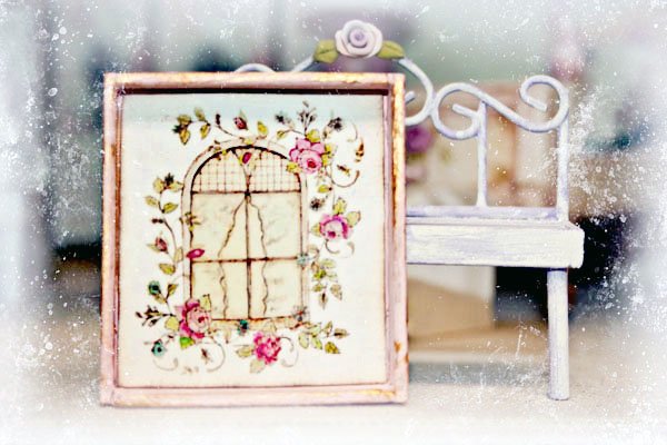 Bird Nest Faux Window No.1:1 Handmade Dollhouse Miniature image 5