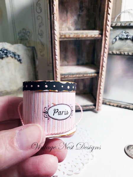 Hat Band Box No.58 Dollhouse Miniature Handmade image 9